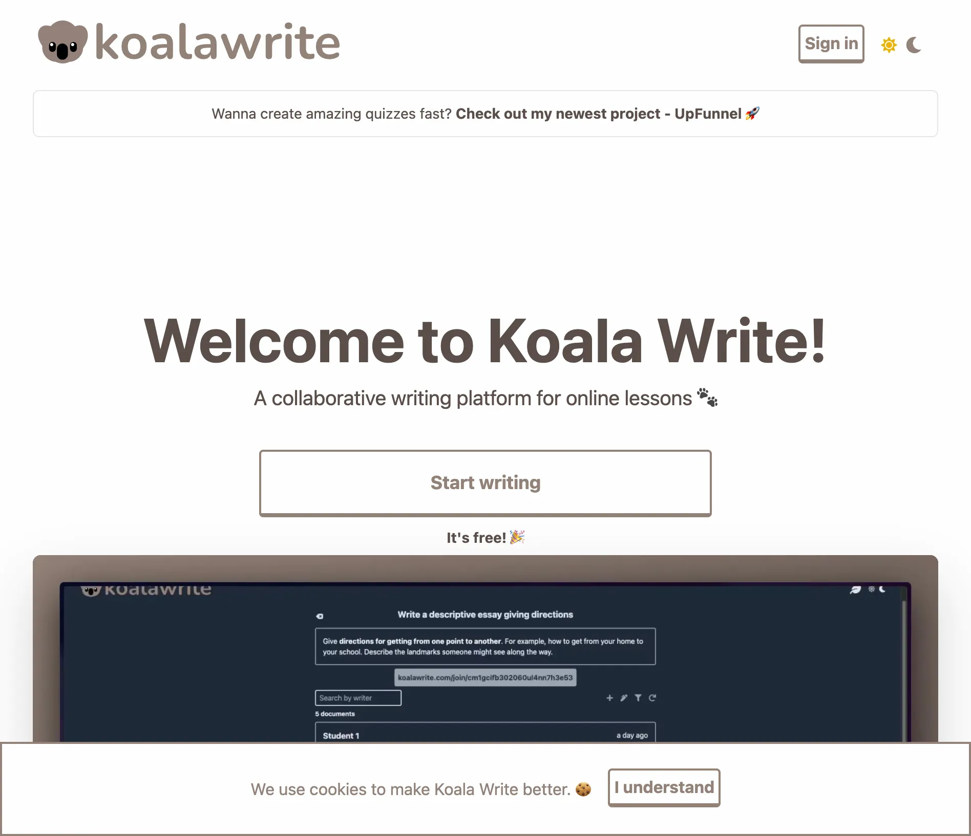 Screenshot of KoalaWrite
