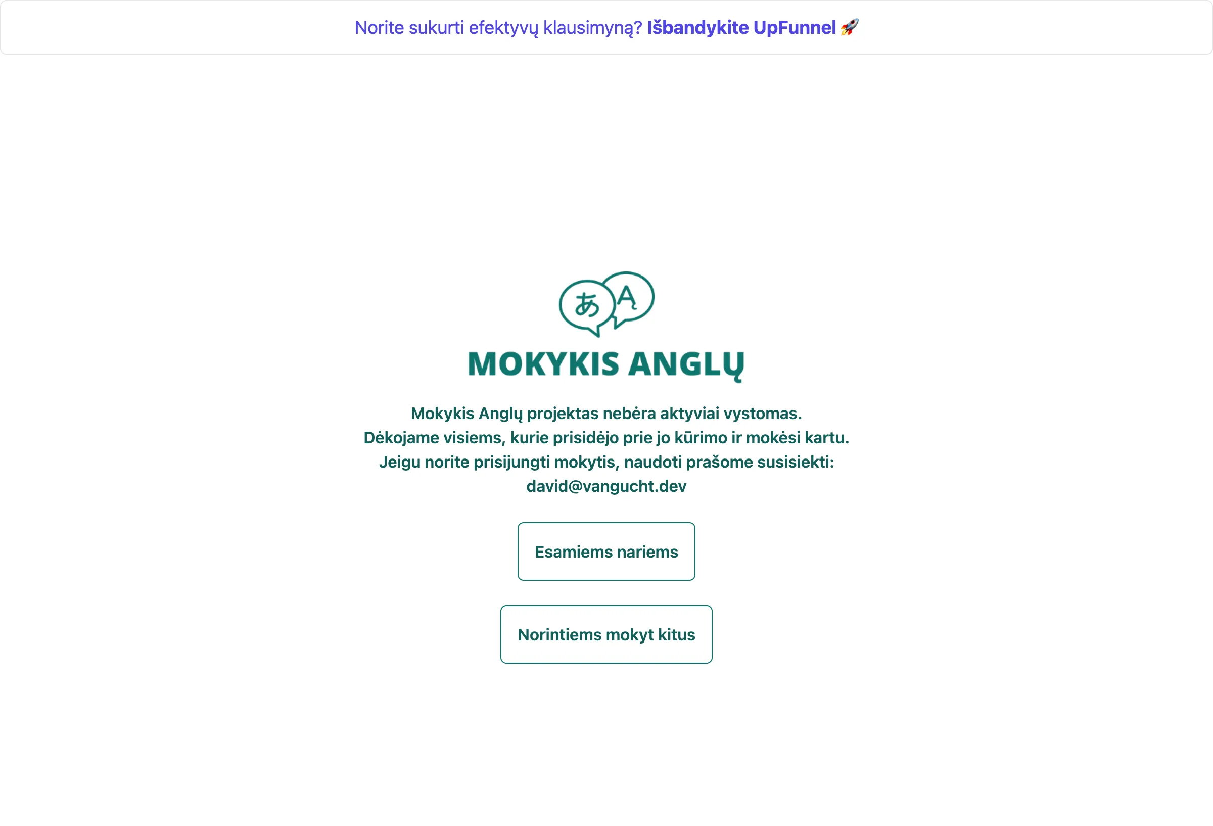 Screenshot of Mokykis Anglu